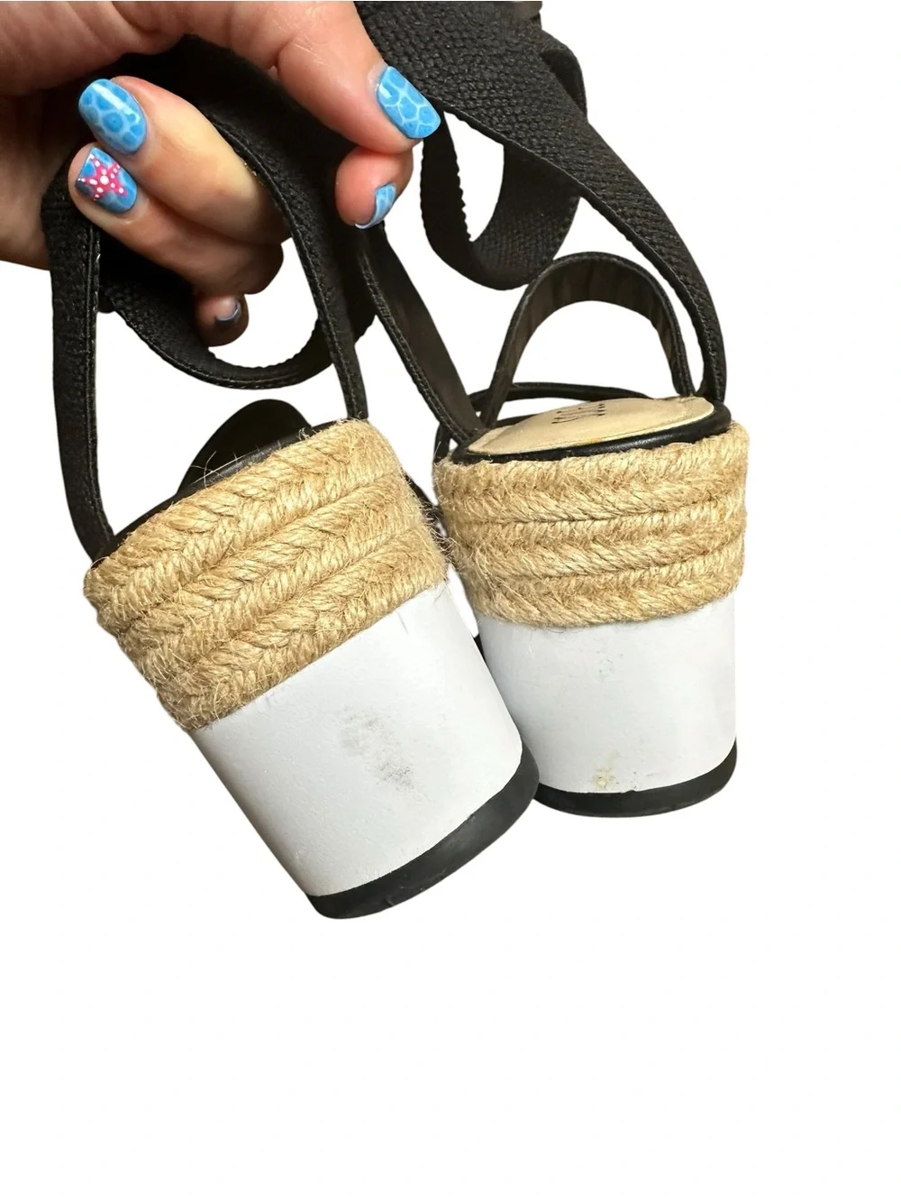 SOLE SOCIETY Black Platform Espadrille Sandals Size 9